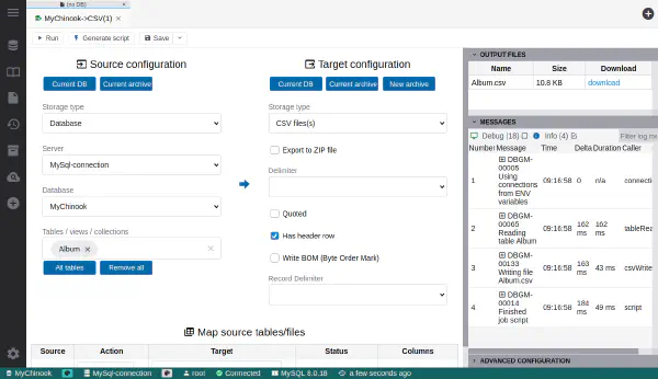 CSV export