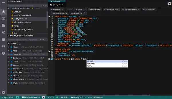 Query editor